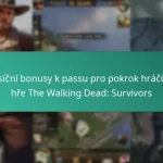 Měsíční bonusy k passu pro pokrok hráčů ve hře The Walking Dead: Survivors